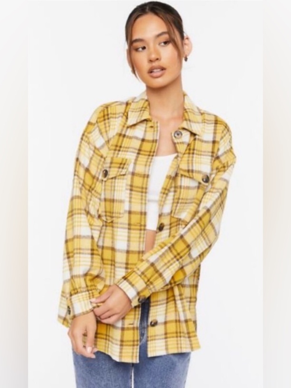 Forever 21 Plaid Button Down Shacket